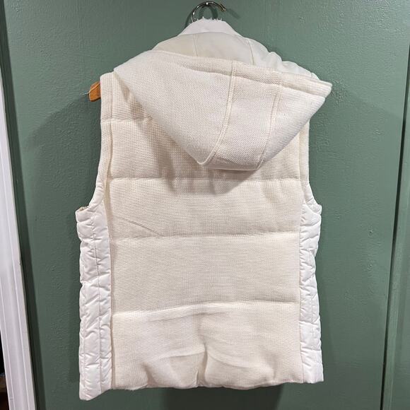 Calvin Klein Performance White Puffer Vest Medium Sherpa Hood - Picture 5 of 8